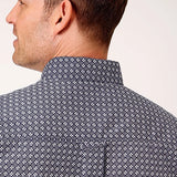 Roper 1133 Bell Foulard (Navy) - Men's Short Sleeve Shirt