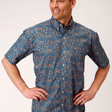Roper 1130 Amarillo Paisley (Multi) - Men's Short Sleeve Shirt