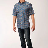 Roper 1130 Amarillo Paisley (Multi) - Men's Short Sleeve Shirt