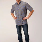 Roper 1556 Valley Paisley (Brown) - Men's Short Sleeve Shirt