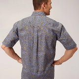 Roper 1556 Valley Paisley (Brown) - Men's Short Sleeve Shirt