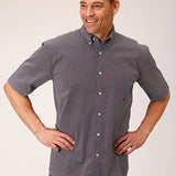 Roper 1559 Classic Geo (Blue) - Men's Short Sleeve Shirt