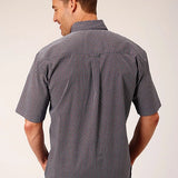 Roper 1559 Classic Geo (Blue) - Men's Short Sleeve Shirt