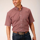 Roper 01560 Diamond Foulard (Red) - Men's Short Sleeve Shirt
