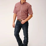 Roper 01560 Diamond Foulard (Red) - Men's Short Sleeve Shirt