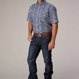 Roper 2024 River Paisley (Blue) - Men's Short Sleeve Shirt