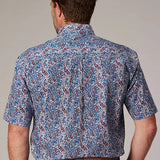 Roper 2024 River Paisley (Blue) - Men's Short Sleeve Shirt
