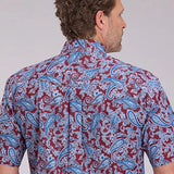 Roper 2496 Heritage Paisley (Wine) - Men's Short Sleeve Shirt