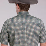 Roper 2501 Medallion Foulard (Grey) - Men's Short Sleeve Shirt