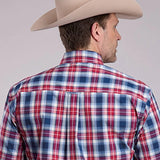 Roper 2888 American Plaid (Blue) - Men's Short Sleeve Shirt