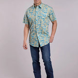 Roper 2844 Hibiscus Dreams (Yellow) - Men's Short Sleeve Shirt
