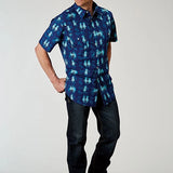Roper 1907 Ombre Hawaiian (Blue) - Men's Short Sleeve Shirt