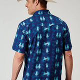 Roper 1907 Ombre Hawaiian (Blue) - Men's Short Sleeve Shirt