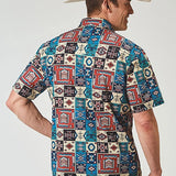 Roper 1909 Vintage Patchwork (Multi) - Men's Short Sleeve Shirt