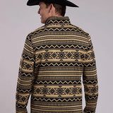 Roper 3297 Diamond Fleece (Black) - Men's Quarter Zip Sweater
