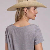 Roper 2866 Sunflower Skull (Grey) - Women's T-Shirt