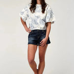 Roper French Terry Top (Blue) - Women's Cotton Shirt - Hatcountry