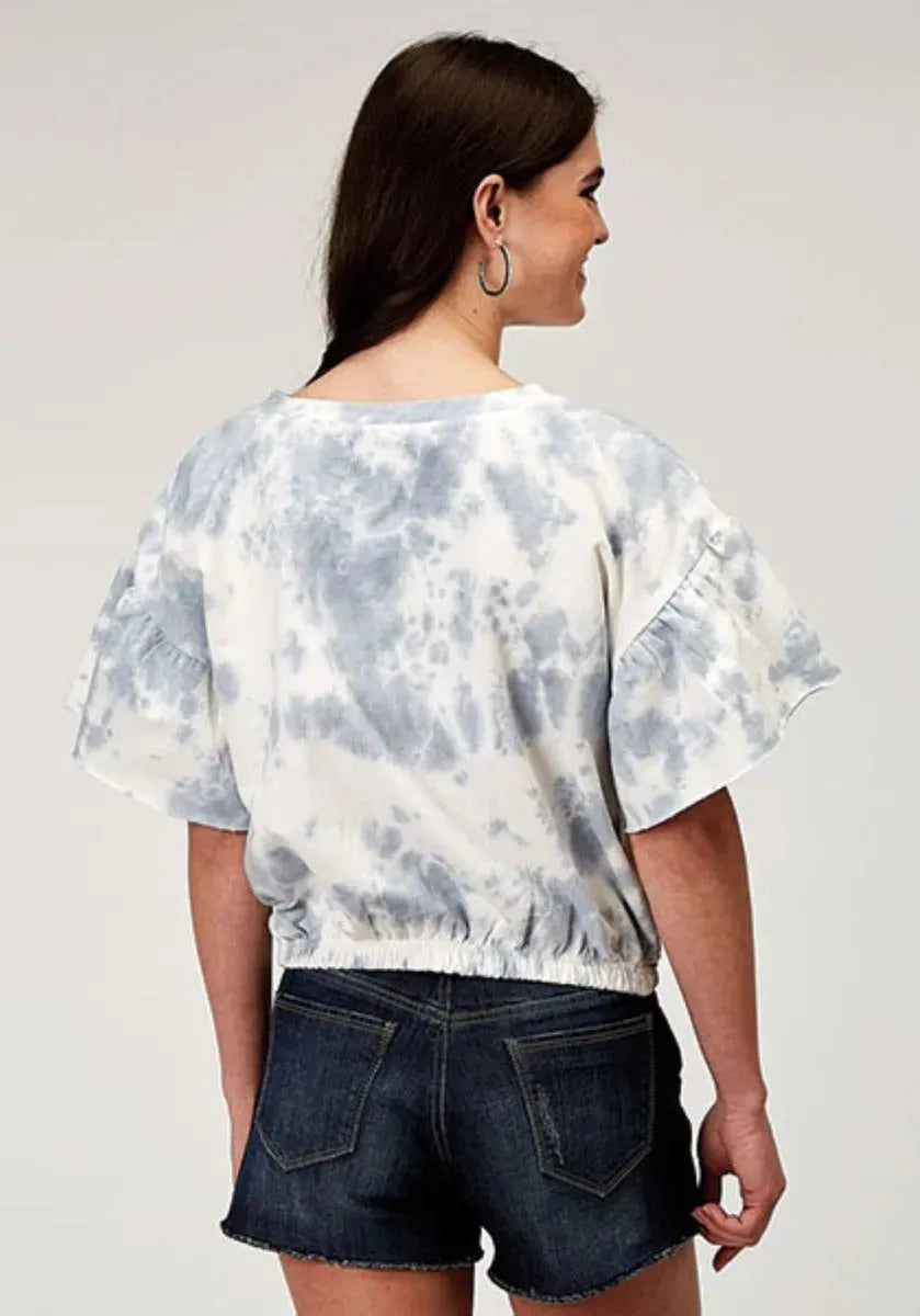 Roper French Terry Top (Blue) - Women's Cotton Shirt - Hatcountry
