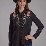 Roper 2293 Twill Retro Shirt (Black) - Women's Western Shirt