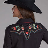 Roper 2293 Twill Retro Shirt (Black) - Women's Western Shirt