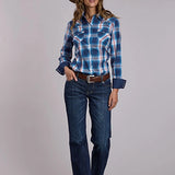 Roper 3290 Star Dobby (Blue) - Women's Western Shirt