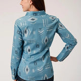 Roper 01057 Aztec Nash Up (Blue) - Women's Western Shirt