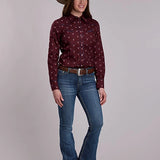 Roper 3289 Skull Print (Wine) - Women's Western Shirt