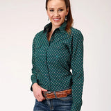 Roper 1836 Cross Walk Foulard (Green) - Women's Western Shirt