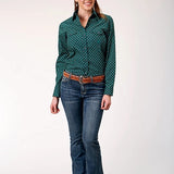 Roper 1836 Cross Walk Foulard (Green) - Women's Western Shirt