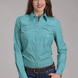 Roper 2250 Stretch Four Point Foulard (Turquoise) - Women's Western Shirt
