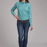 Roper 2250 Stretch Four Point Foulard (Turquoise) - Women's Western Shirt