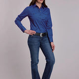Roper 3241 Lattice Poplin (Blue) - Women's Western Shirt