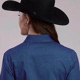 Roper 3241 Lattice Poplin (Blue) - Women's Western Shirt