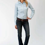 Roper Solid Poplin (Light Blue) - Women's Western Shirt
