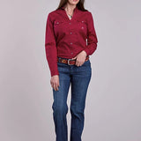 Roper 2894 Stretch Poplin (Red) - Women's Western Shirt