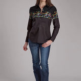 Roper 2121 Bullriders Border (Black) - Women's Western Shirt