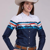 Roper 2847 Sunset Border (Blue) - Women's Western Shirt