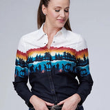 Roper 1993 Lakeside Camp (Black) - Women's Western Shirt