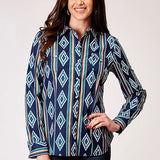 Roper 1908 Serape Stripe (Blue) - Women's Western Shirt
