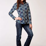 Roper 1908 Serape Stripe (Blue) - Women's Western Shirt