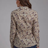 Roper 2116 Brushstroke Cowboys (Brown) - Women's Western Shirt