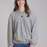 Roper 2362 Jersey Knit (Grey) - Women's Western Blouse