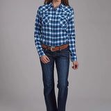 Roper 2206 Unlined Flannel (Blue) - Women's Western Shirt