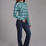 Roper 2206 Unlined Flannel (Green) - Women's Western Shirt