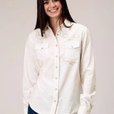 Roper 1947 Embroidery Corduroy (Cream) - Women's Western Shirt