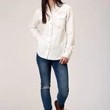 Roper 1947 Embroidery Corduroy (Cream) - Women's Western Shirt