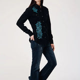 Roper 1947 Embroidery Corduroy (Black) - Women's Western Shirt