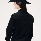Roper 1947 Embroidery Corduroy (Black) - Women's Western Shirt