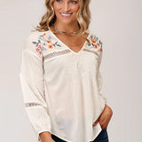 Roper 1597 Voile (White) - Women's Western Blouse