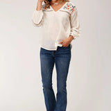 Roper 1597 Voile (White) - Women's Western Blouse